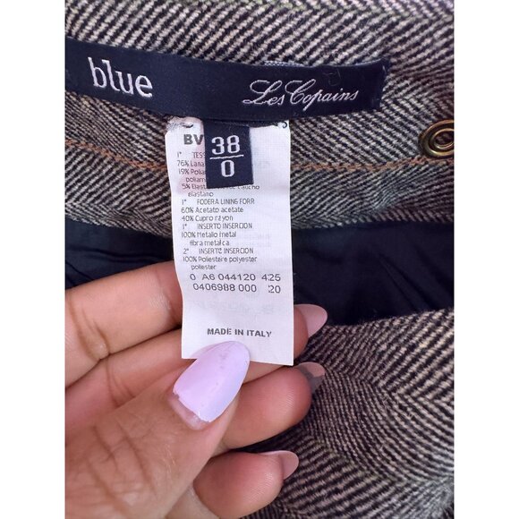 Les Copains Blue Womens Gray Wool Blend Fit and Flare Tweed Knee Length Skirt 38 - Picture 7 of 8